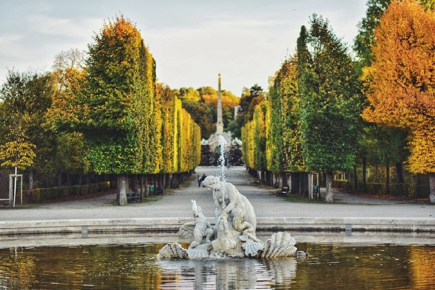 Vienna park in autumn.